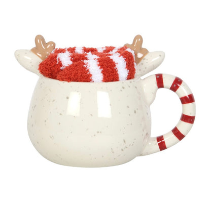 Rudolph Reindeer Mug + Socks Set